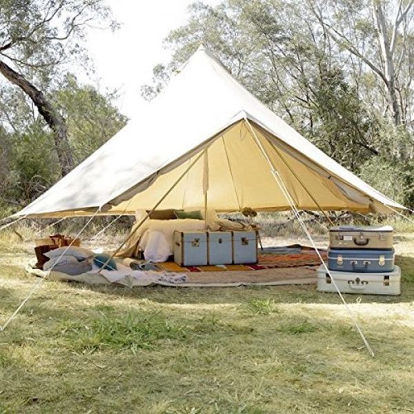 Best Bell Tent - Psyclone Tents Luxury All Weather 8-10 Person Cotton Canvas Yurt Tent House