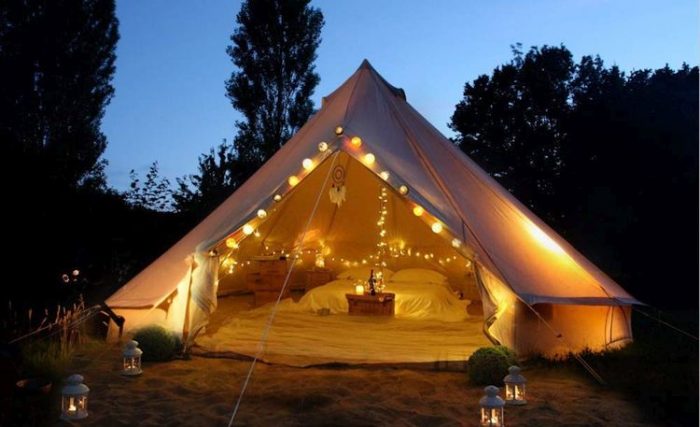 Best Bell Tent - UNISTRENGH 4 Season Large Waterproof Cotton Canvas Bell Tent