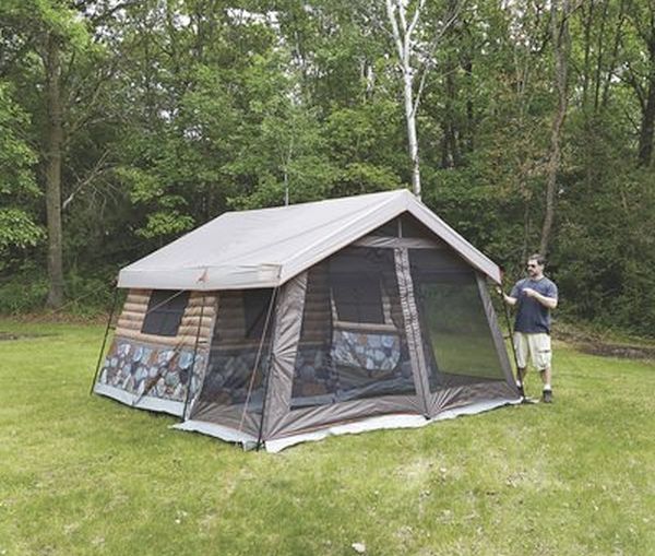 Best Camping Tents With Screened Porch - Timber Ridge 8-Man Log Cabin Tent