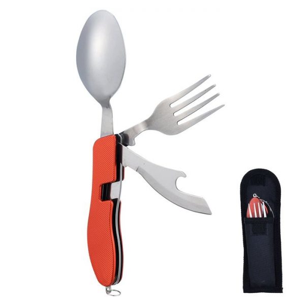 HIKENTURE 4-in-1 Camping Utensil Stainless Steel