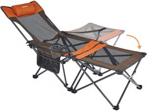 XGEAR 2 in 1 Folding Camping Chair Portable Lounge Chair with Detachable Table