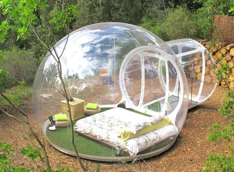 HHAiNi Transparent Single Tunnel Inflatable Bubble Tent