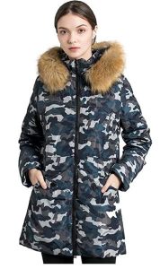 Valuker Women's Down Coat With Fur Hood