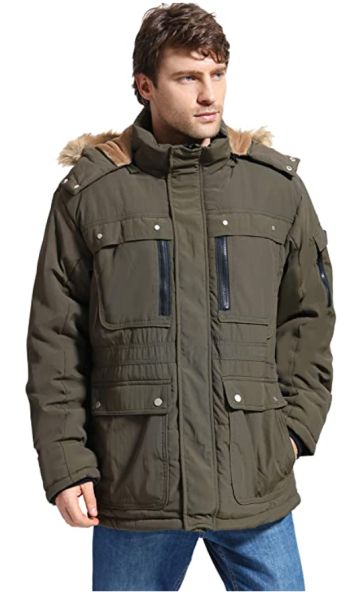Yozai Men's Winter Jacket Military Warm Fleece Coat